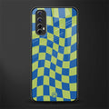 green blue trippy check pattern glass case for realme narzo 20 pro image