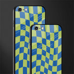 green blue trippy check pattern glass case for iphone 6 plus image-2