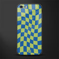 green blue trippy check pattern glass case for iphone 6 image