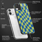 green blue trippy check pattern glass case for mi 11 lite image-4