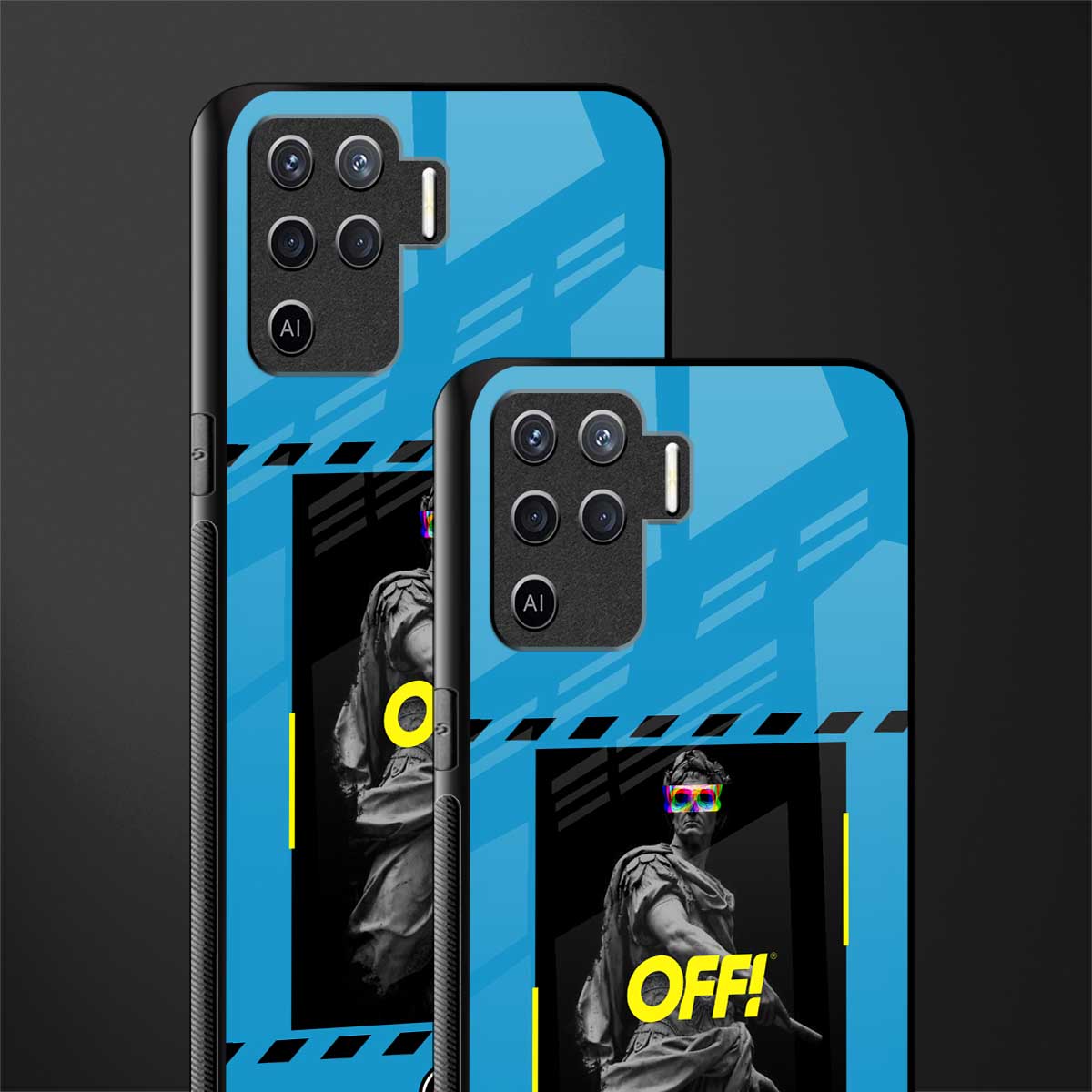 groovy caesar glass case for oppo f19 pro image-2