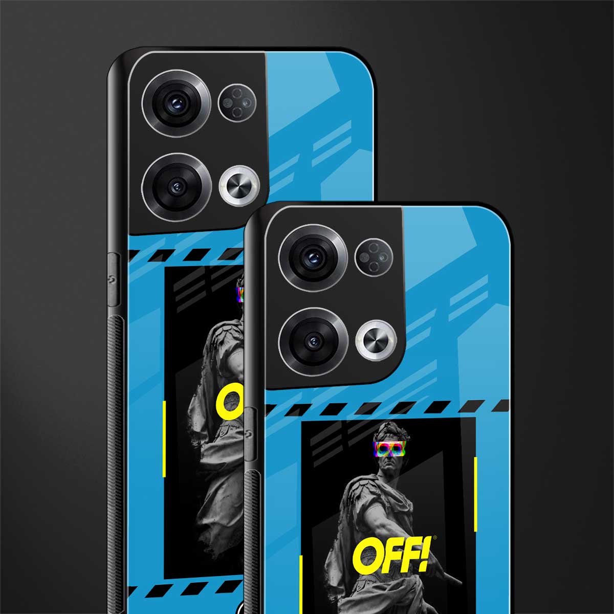 groovy caesar back phone cover | glass case for oppo reno 8