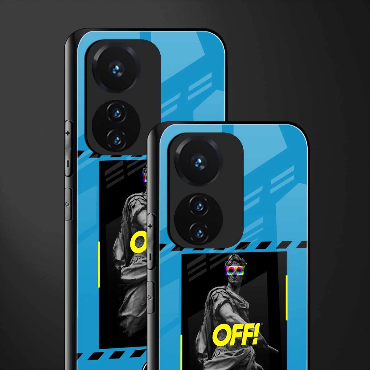 groovy caesar back phone cover | glass case for vivo t1 44w 4g