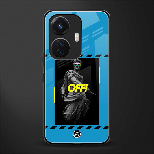 groovy caesar back phone cover | glass case for vivo t1 44w 4g