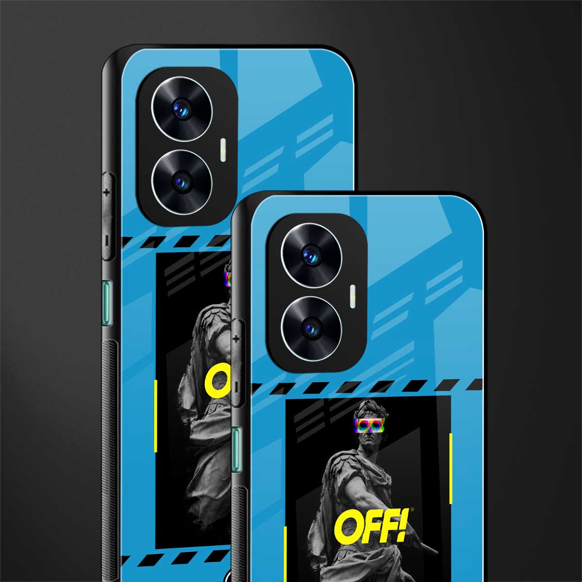 groovy caesar back phone cover | glass case for realme c55