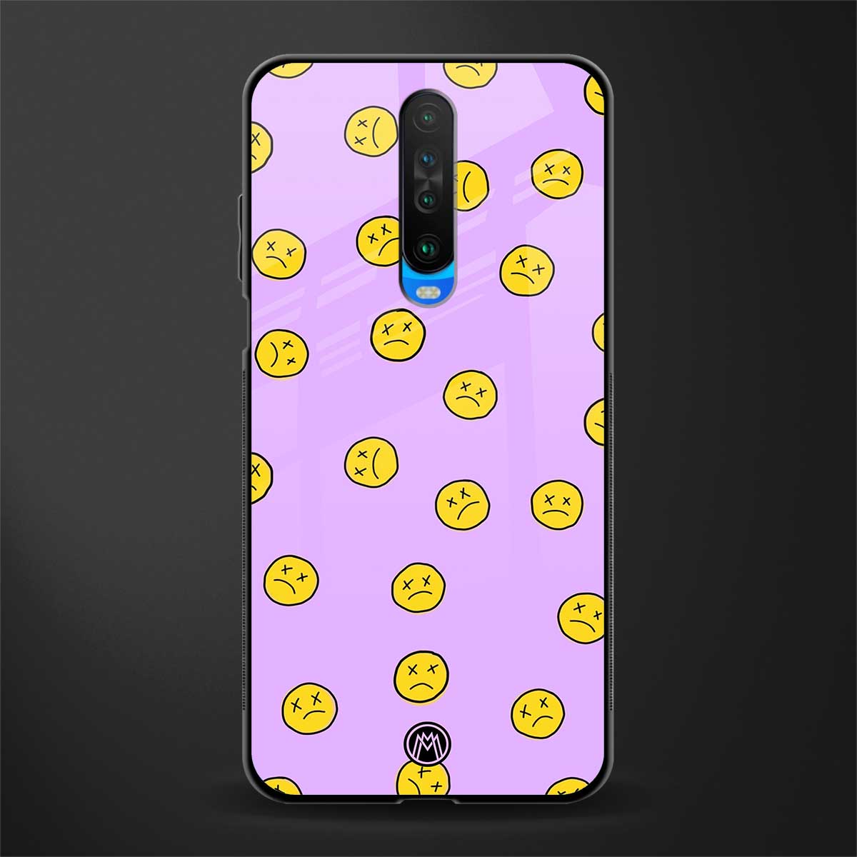 groovy emoticons glass case for poco x2 image