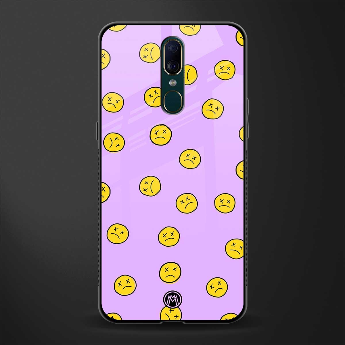 groovy emoticons glass case for oppo a9 image