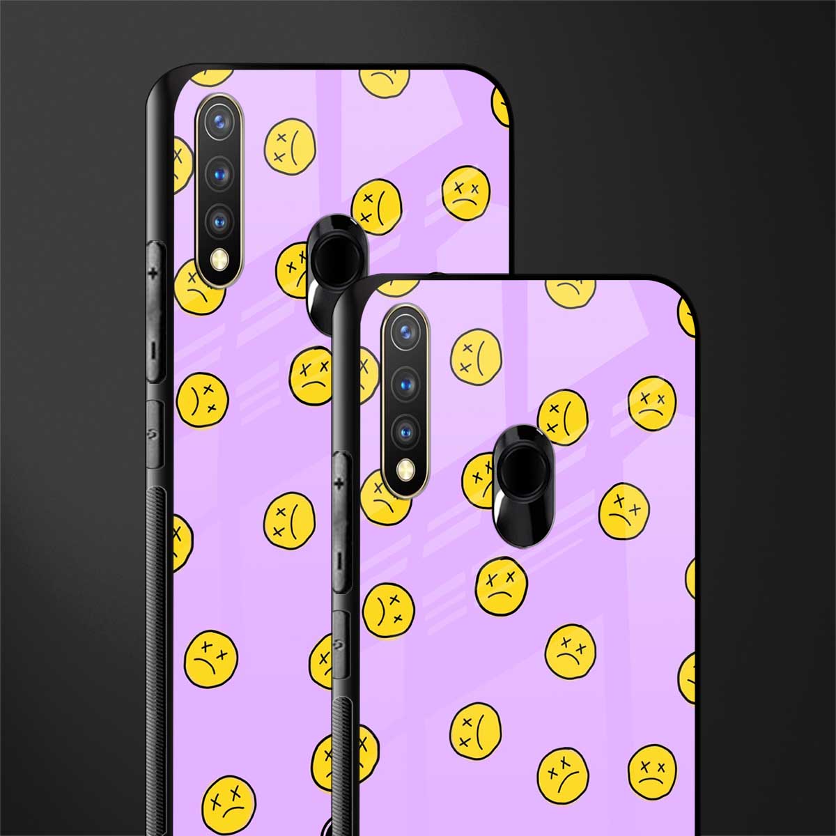 groovy emoticons glass case for vivo u20 image-2