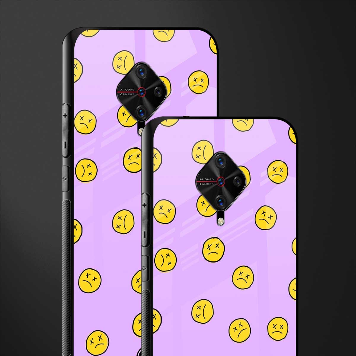 groovy emoticons glass case for vivo s1 pro image-2