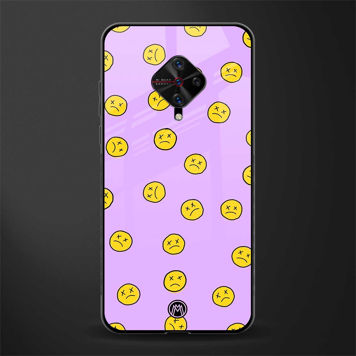 groovy emoticons glass case for vivo s1 pro image