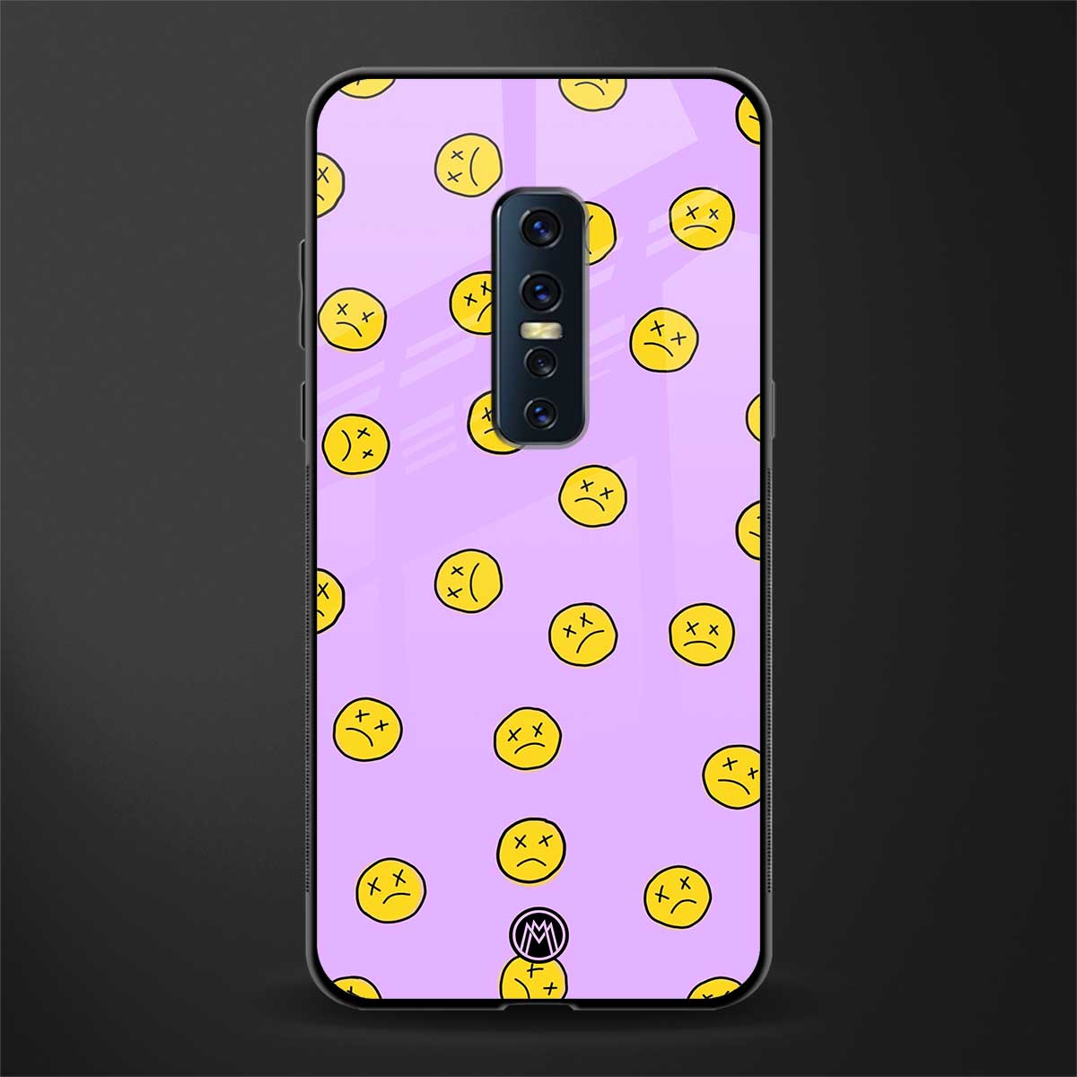 groovy emoticons glass case for vivo v17 pro image