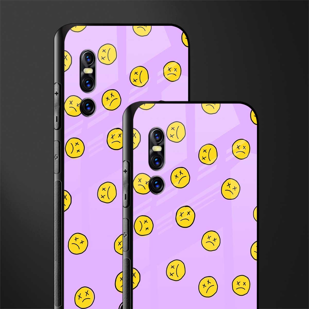 groovy emoticons glass case for vivo v15 pro image-2