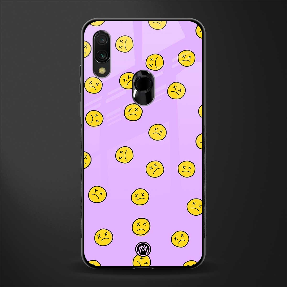 groovy emoticons glass case for redmi note 7 image