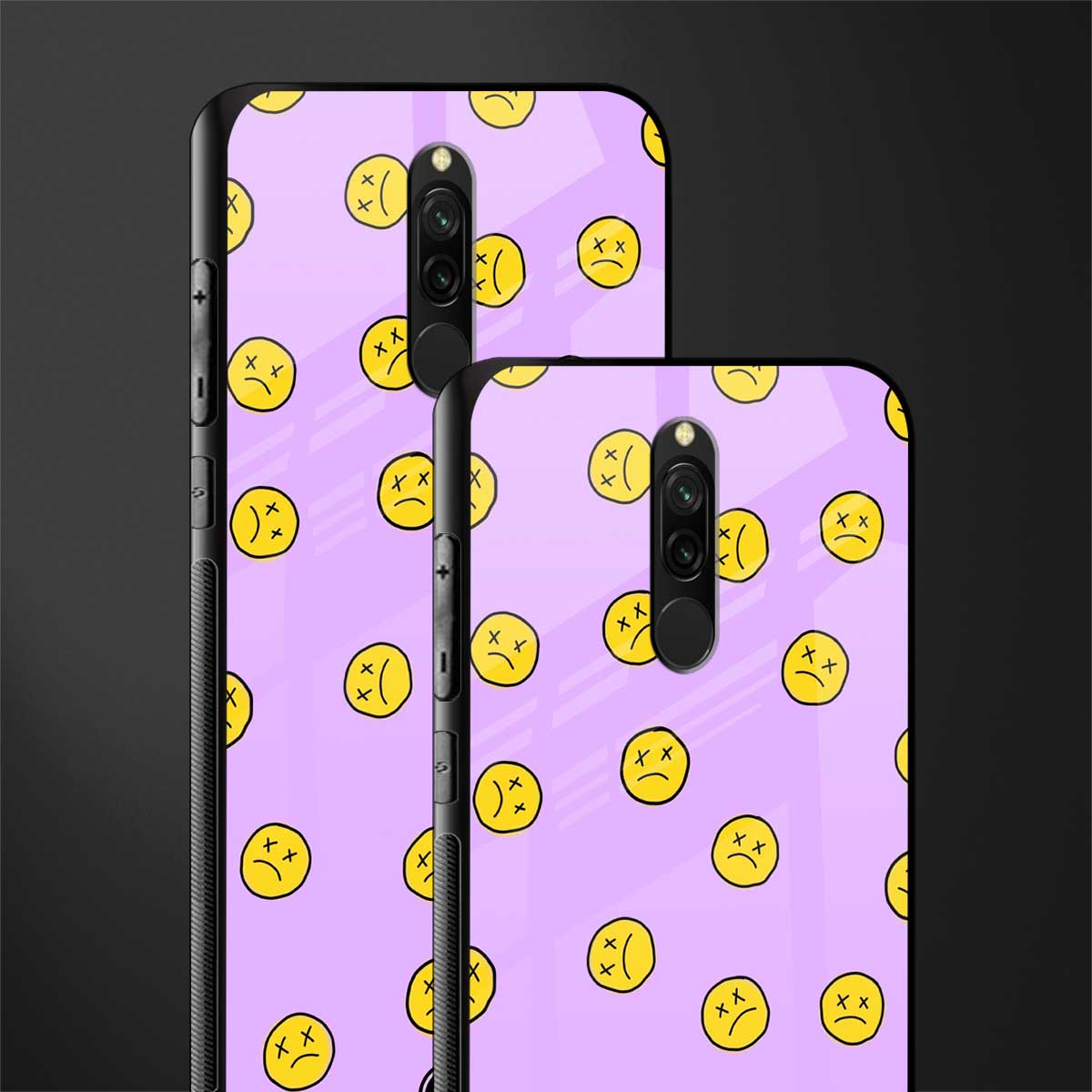 groovy emoticons glass case for redmi 8 image-2