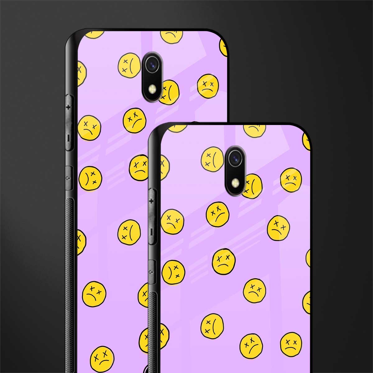 groovy emoticons glass case for redmi 8a image-2