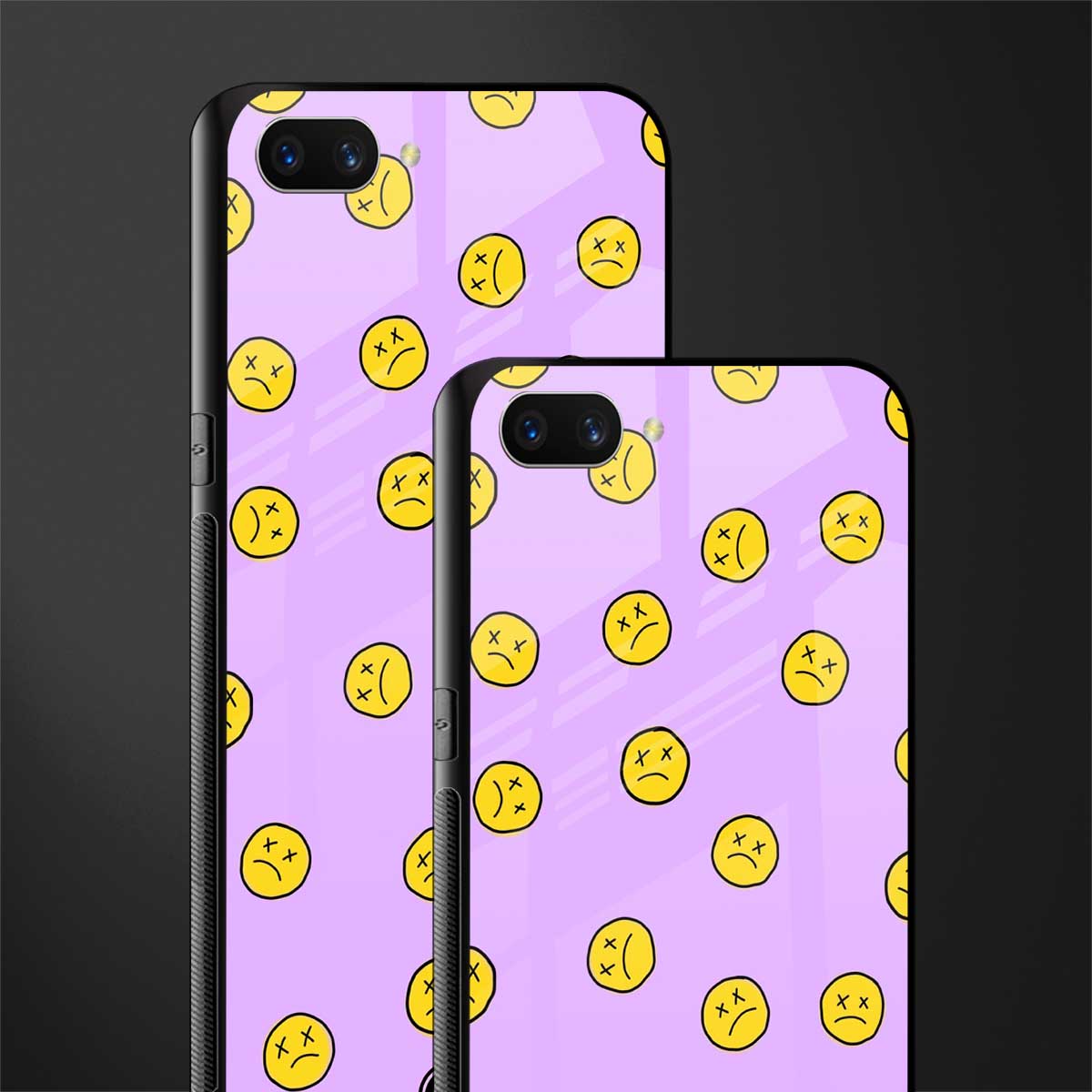 groovy emoticons glass case for oppo a3s image-2