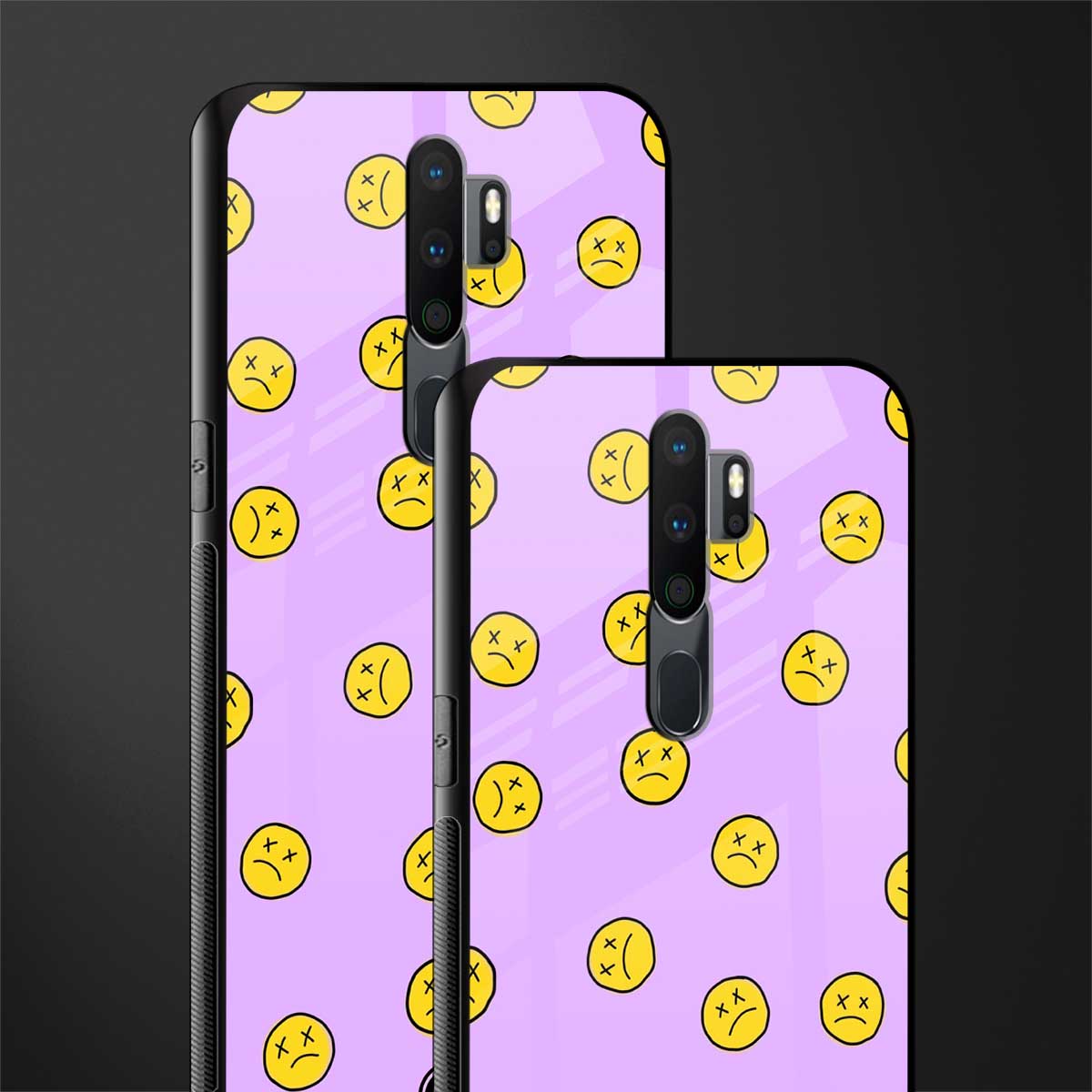 groovy emoticons glass case for oppo a5 2020 image-2