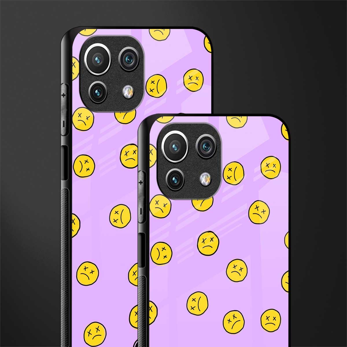 groovy emoticons glass case for mi 11 lite image-2