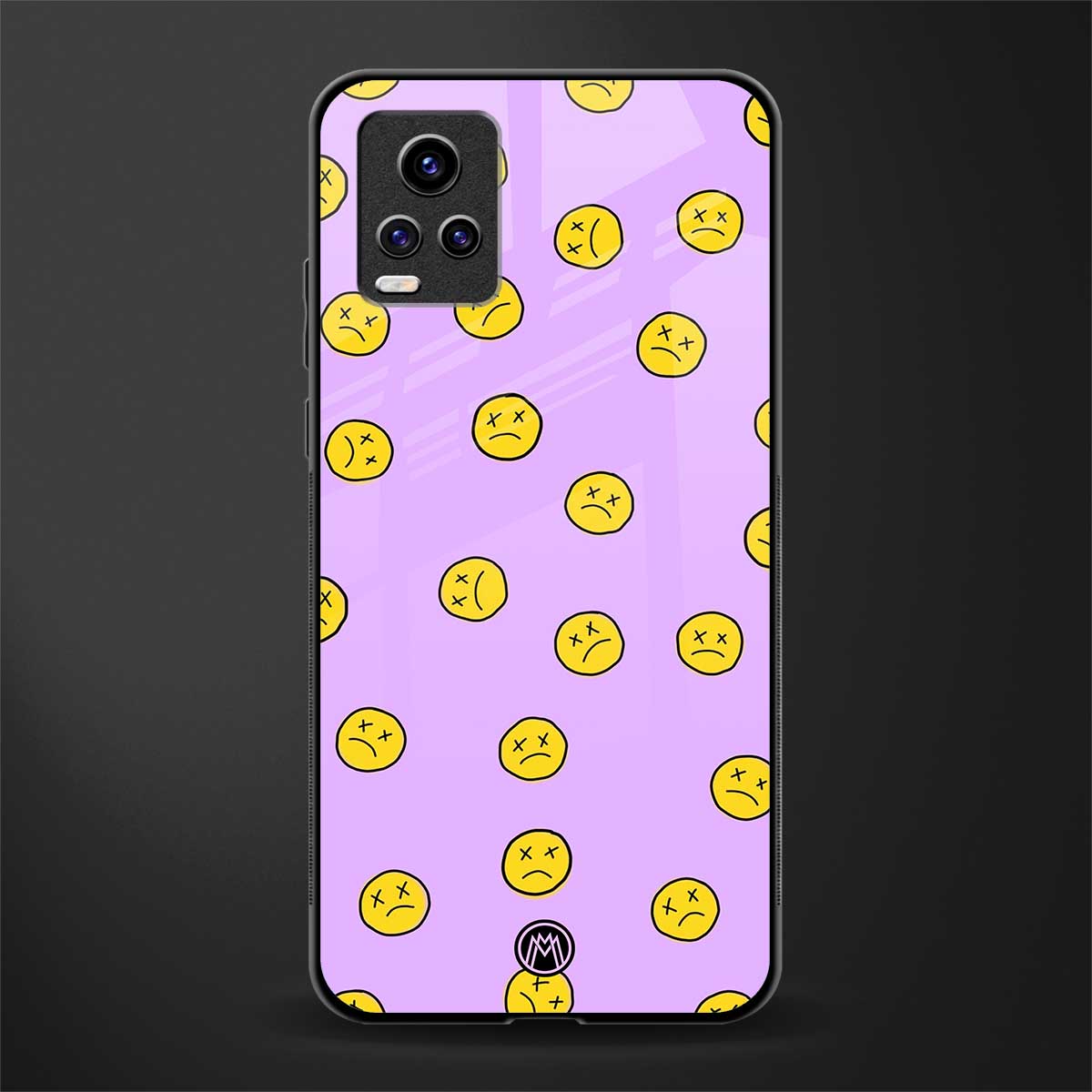 groovy emoticons back phone cover | glass case for vivo y73
