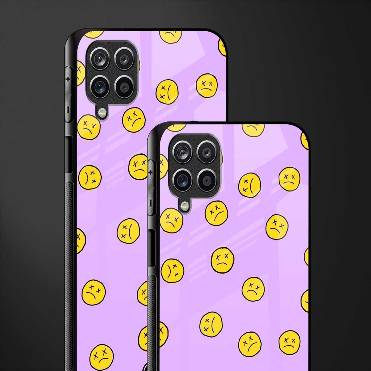 groovy emoticons back phone cover | glass case for samsung galaxy a22 4g