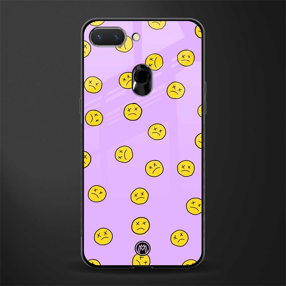 groovy emoticons glass case for oppo a5 image