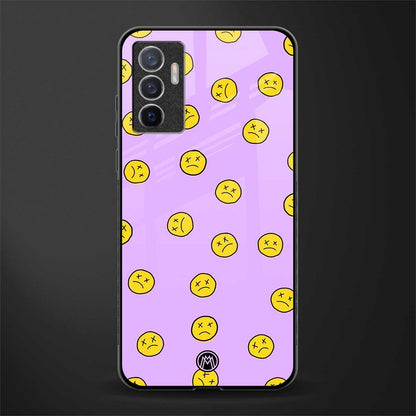 groovy emoticons glass case for vivo v23e image