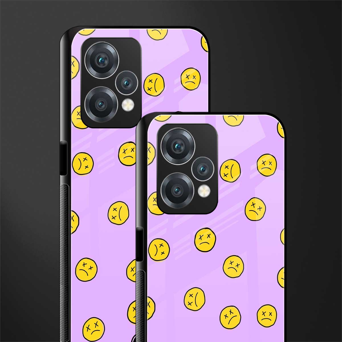 groovy emoticons back phone cover | glass case for realme 9 pro 5g