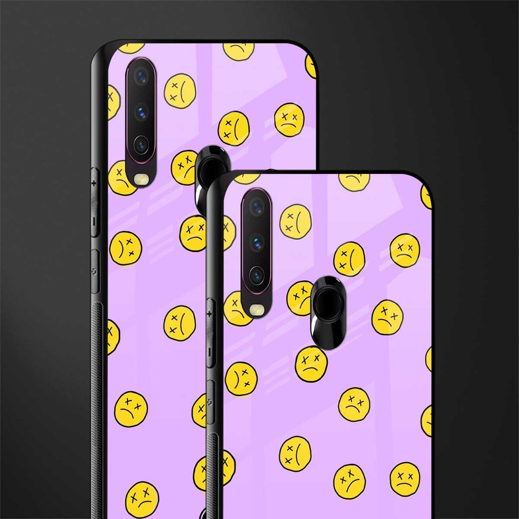 groovy emoticons glass case for vivo y12 image-2