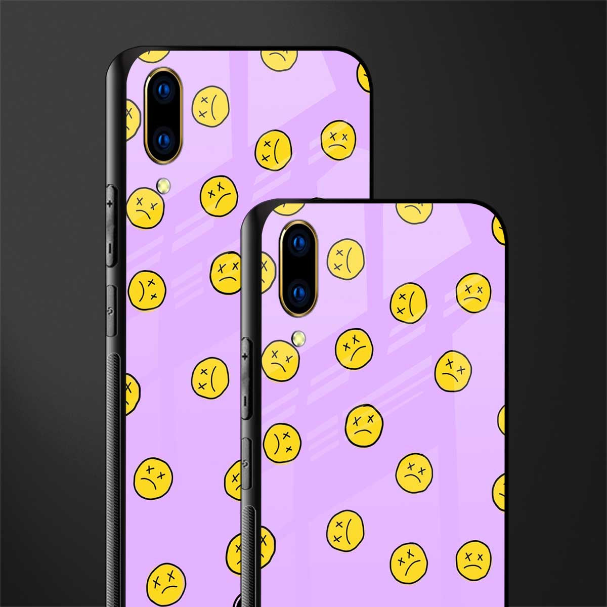 groovy emoticons glass case for vivo v11 pro image-2