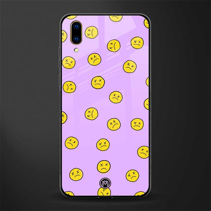 groovy emoticons glass case for vivo v11 pro image