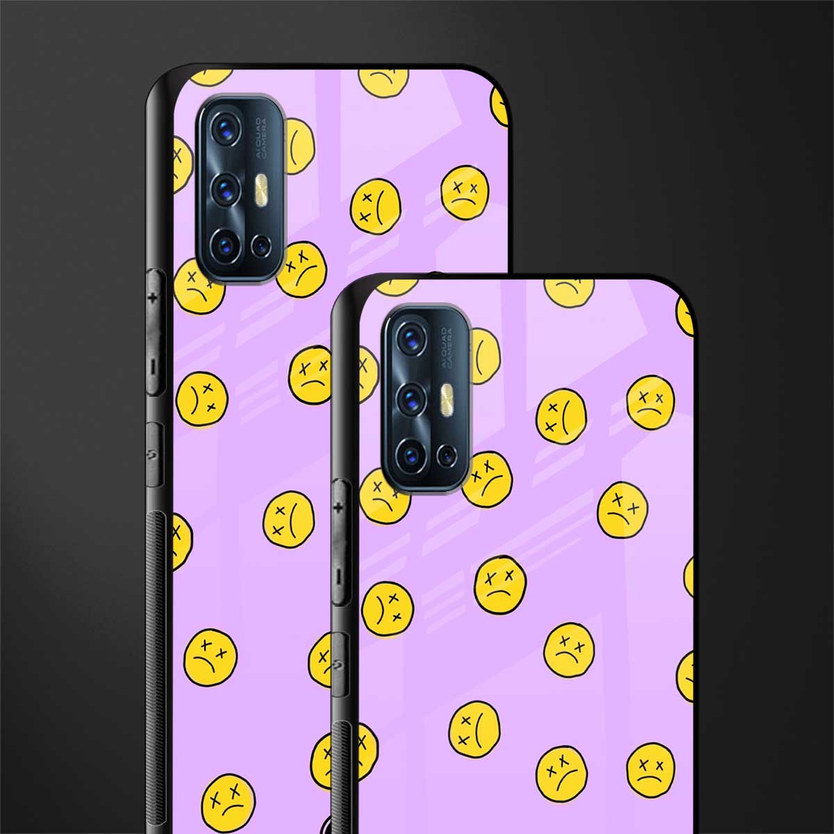 groovy emoticons glass case for vivo v17 image-2