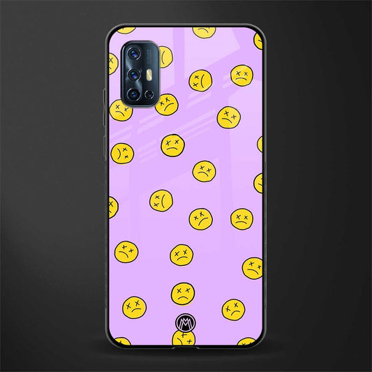 groovy emoticons glass case for vivo v17 image