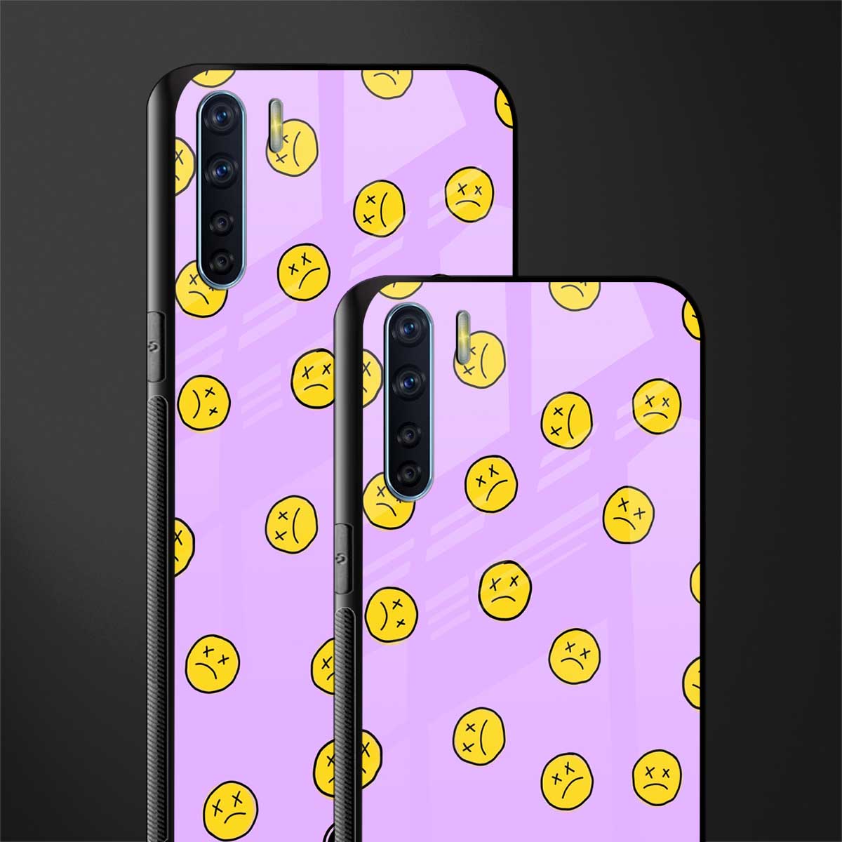 groovy emoticons glass case for oppo f15 image-2