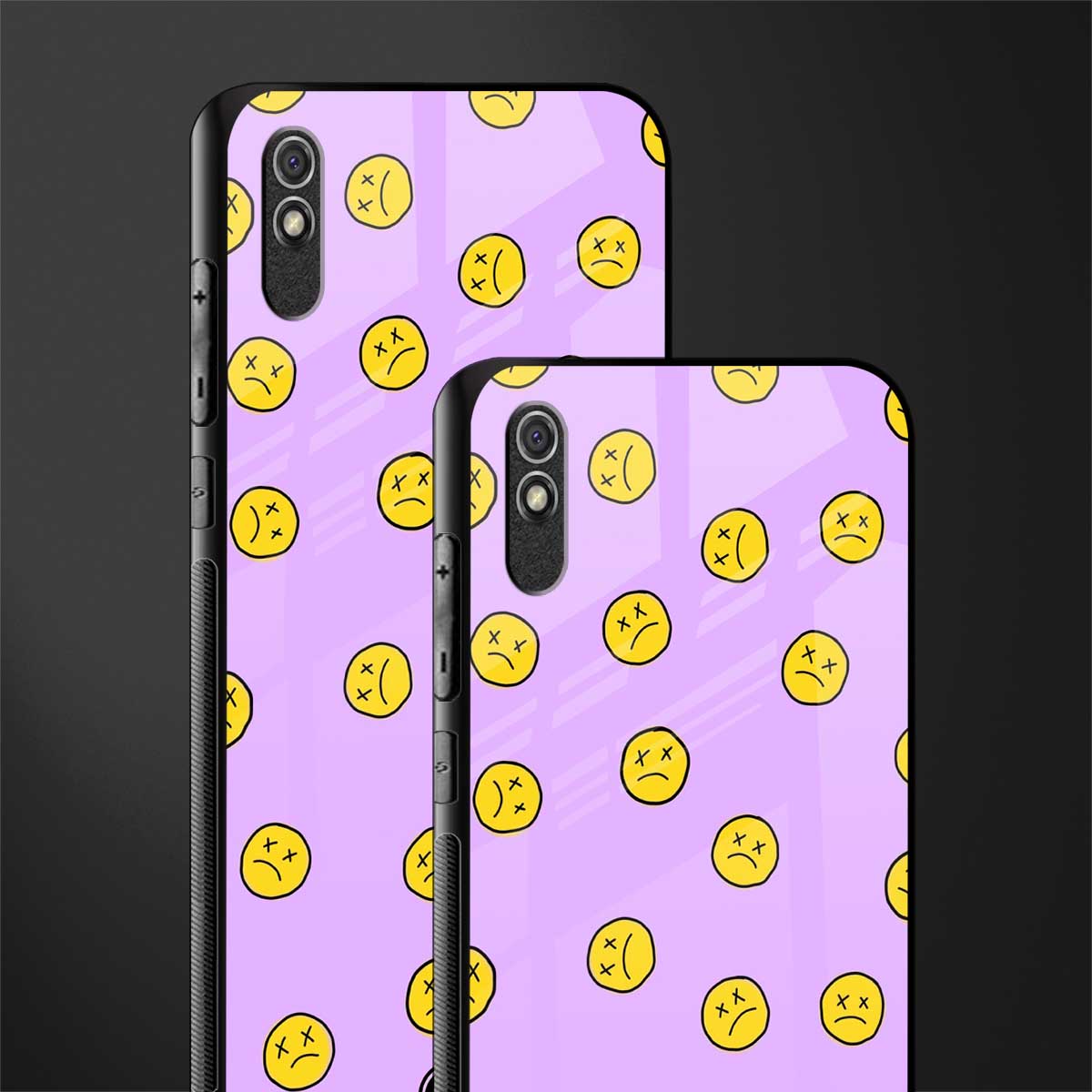 groovy emoticons glass case for redmi 9a image-2