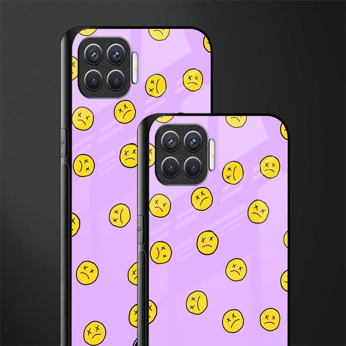 groovy emoticons glass case for oppo f17 pro image-2