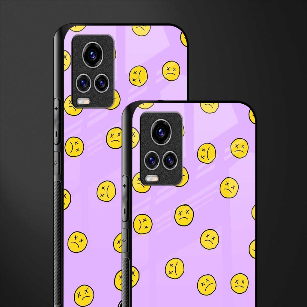 groovy emoticons glass case for vivo v20 pro image-2