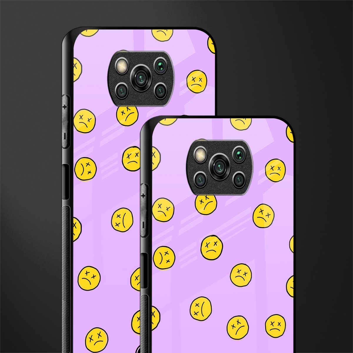 groovy emoticons glass case for poco x3 image-2