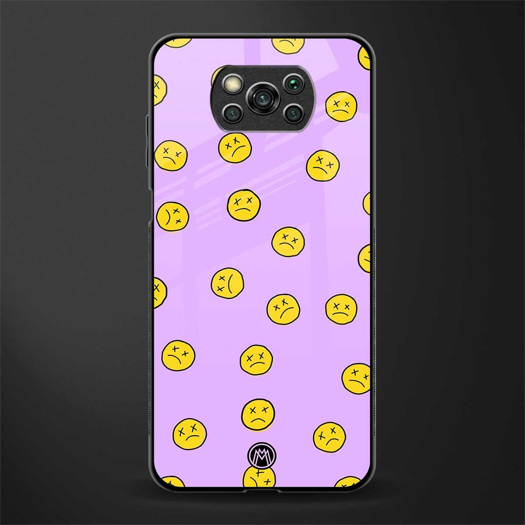 groovy emoticons glass case for poco x3 image