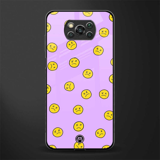 groovy emoticons glass case for poco x3 image