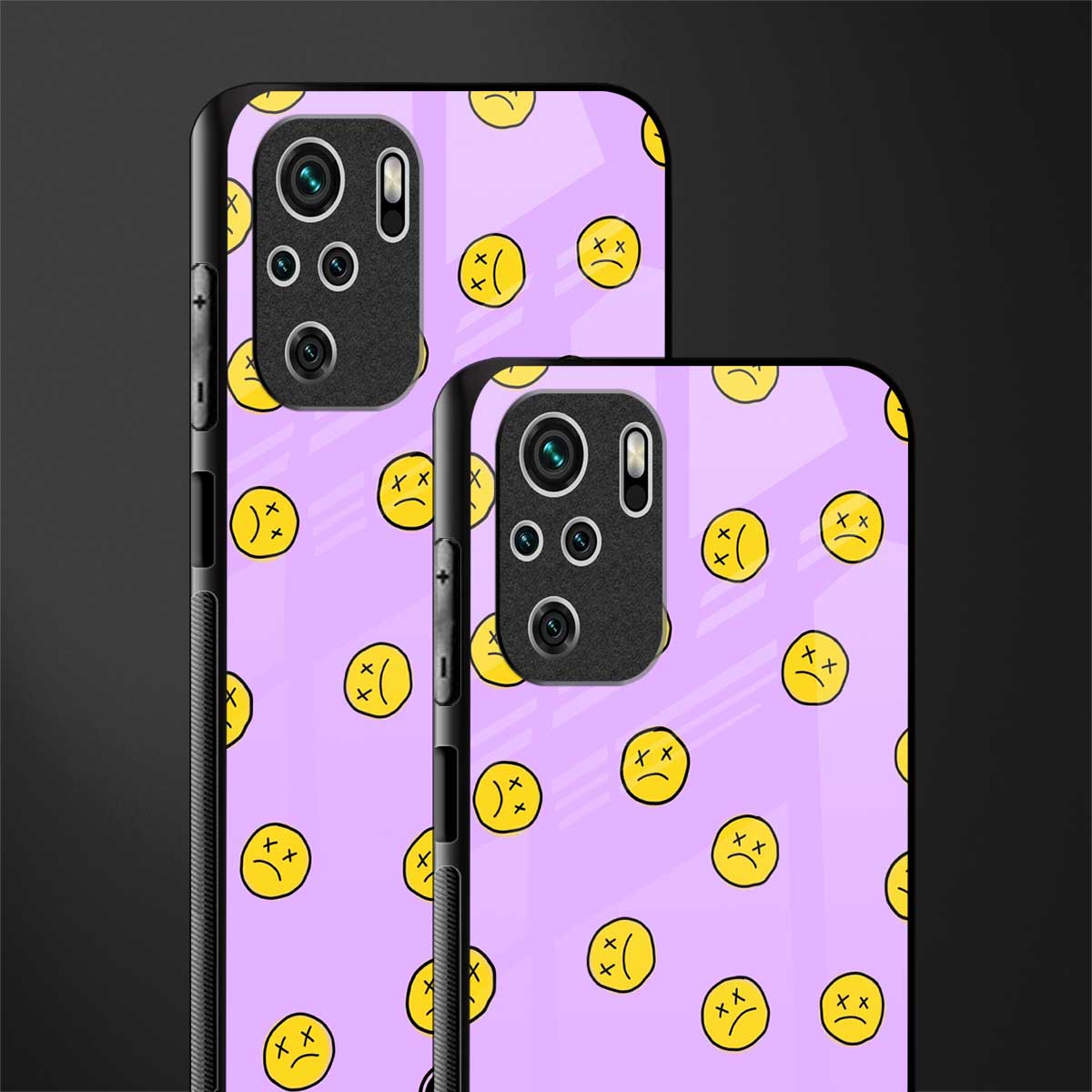 groovy emoticons glass case for redmi note 10s image-2