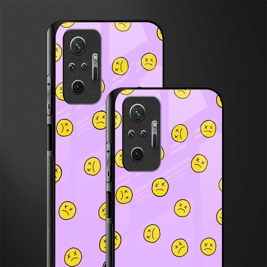 groovy emoticons glass case for redmi note 10 pro max image-2