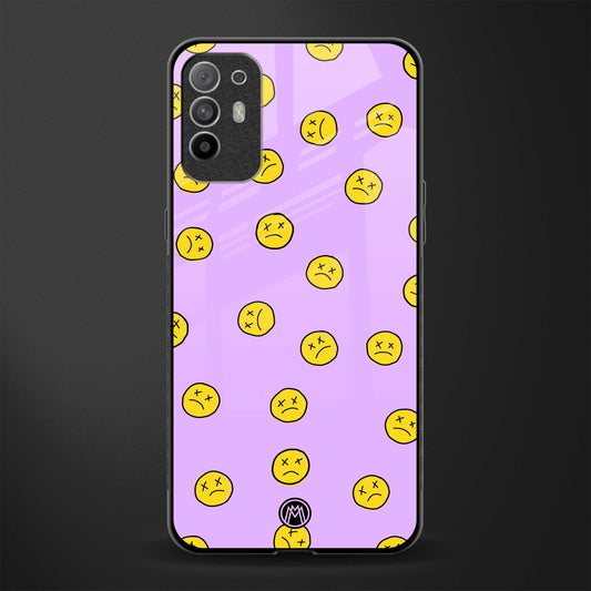 groovy emoticons glass case for oppo f19 pro plus image
