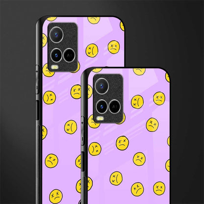 groovy emoticons glass case for vivo y21 image-2