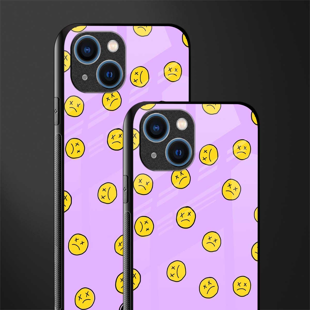 groovy emoticons glass case for iphone 13 image-2