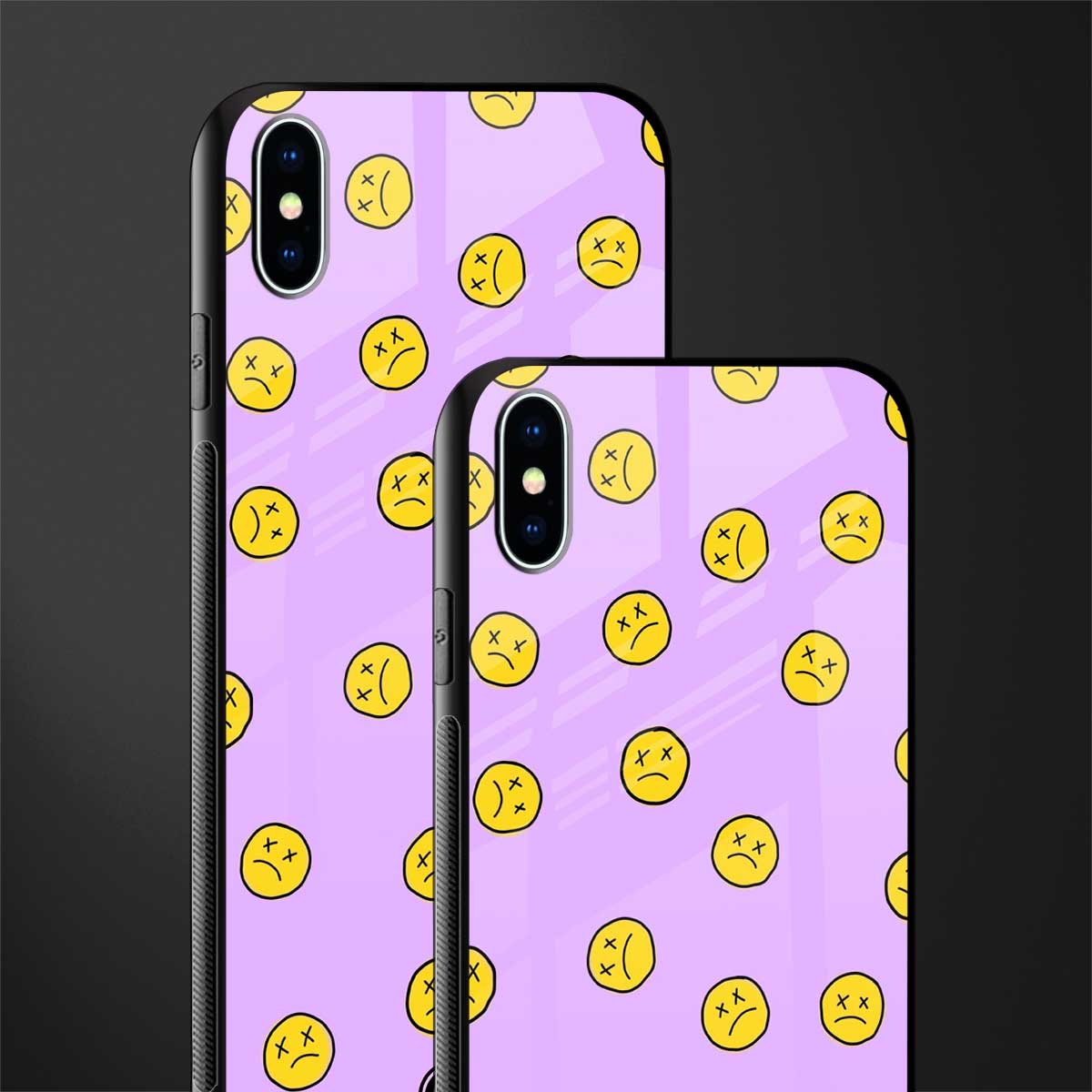 groovy emoticons glass case for iphone xs max image-2