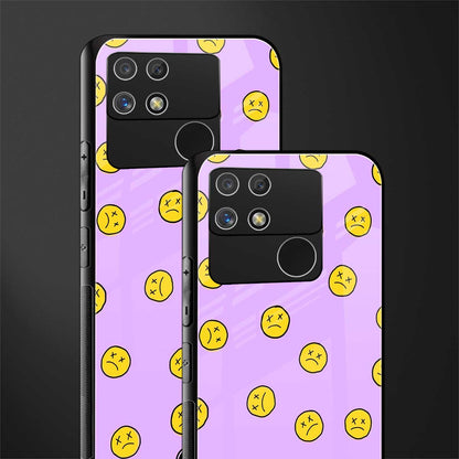 groovy emoticons back phone cover | glass case for realme narzo 50a