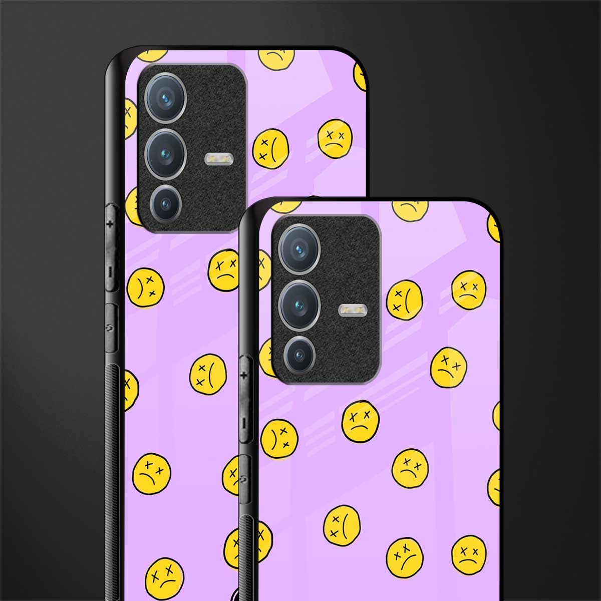 groovy emoticons glass case for vivo v23 pro 5g image-2