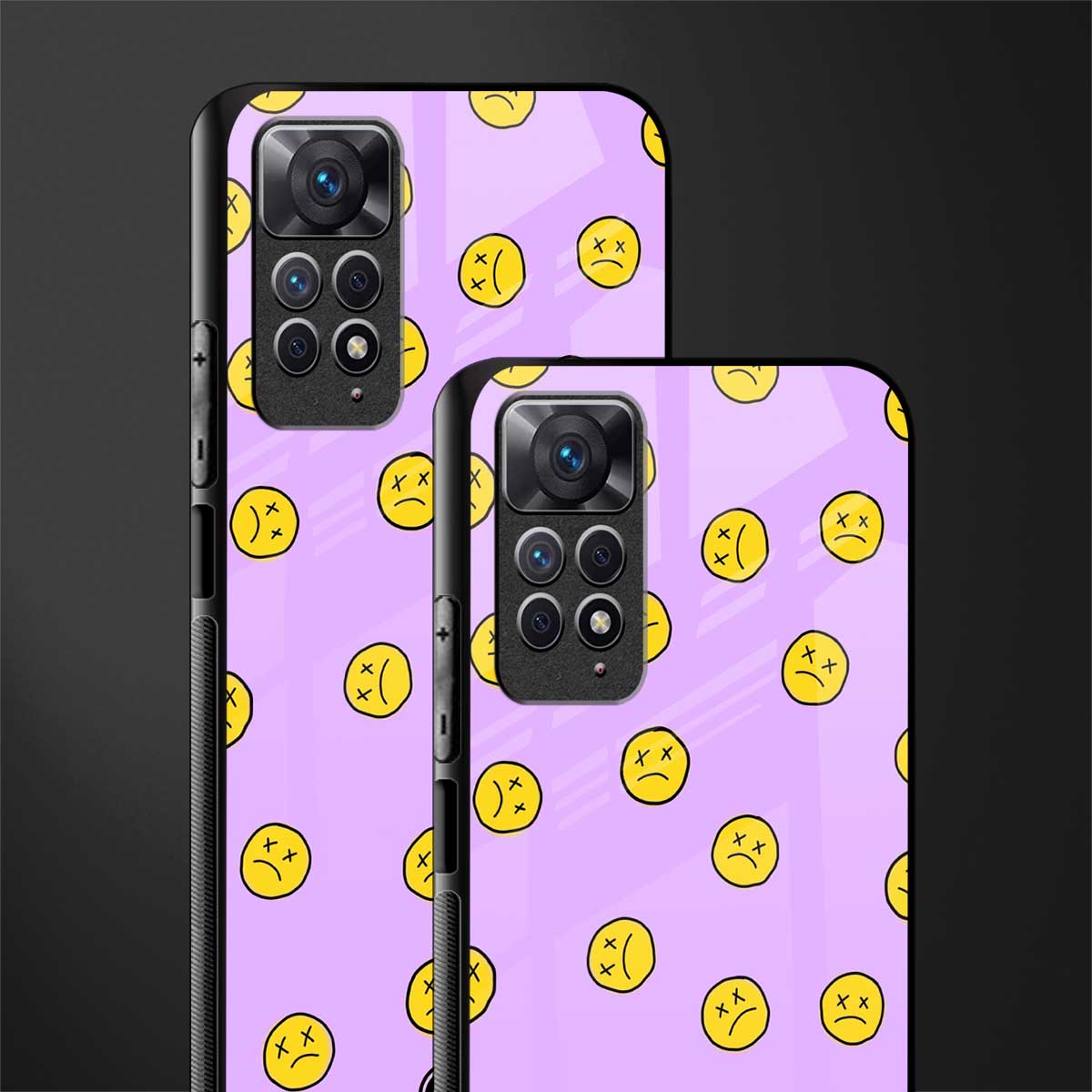 groovy emoticons back phone cover | glass case for redmi note 11 pro plus 4g/5g