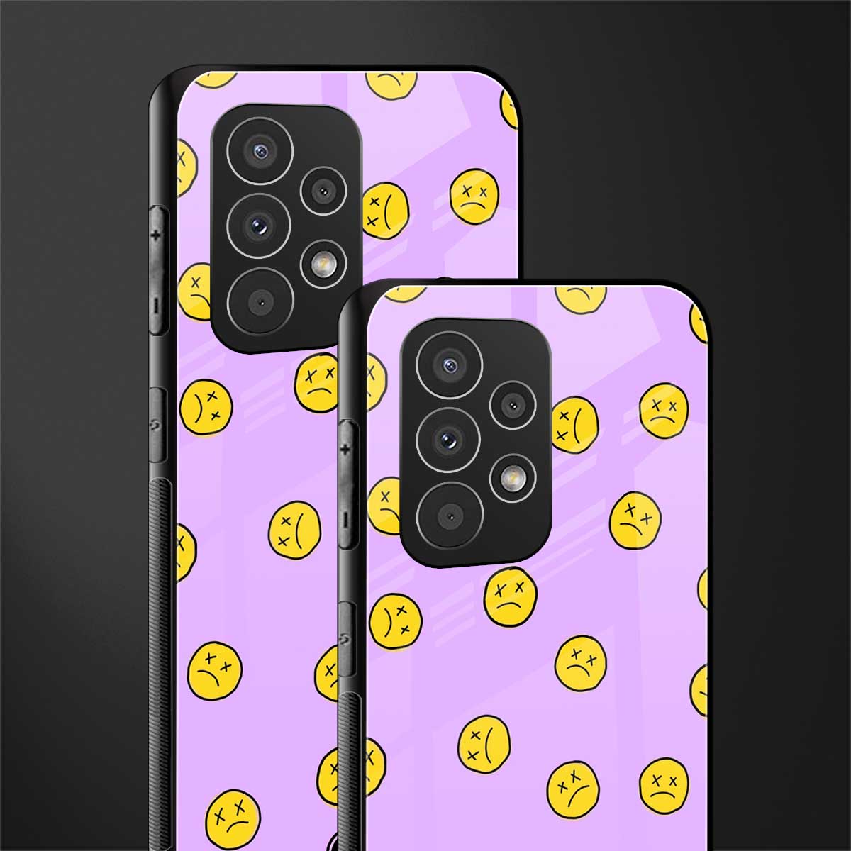 groovy emoticons back phone cover | glass case for samsung galaxy a53 5g