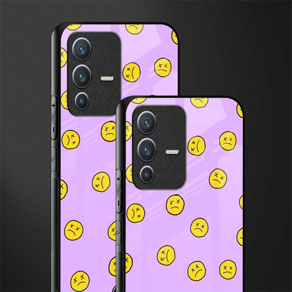 groovy emoticons glass case for vivo v23 5g image-2